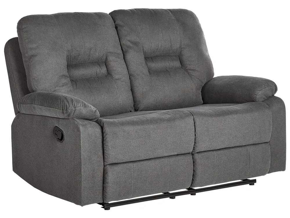 2 Seater Fabric Manual Recliner Sofa Grey BERGEN II