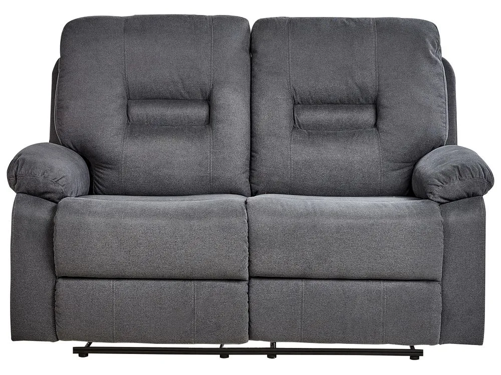 2 Seater Fabric Manual Recliner Sofa Grey BERGEN II