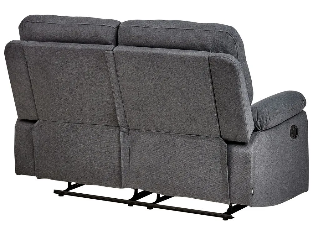 2 Seater Fabric Manual Recliner Sofa Grey BERGEN II