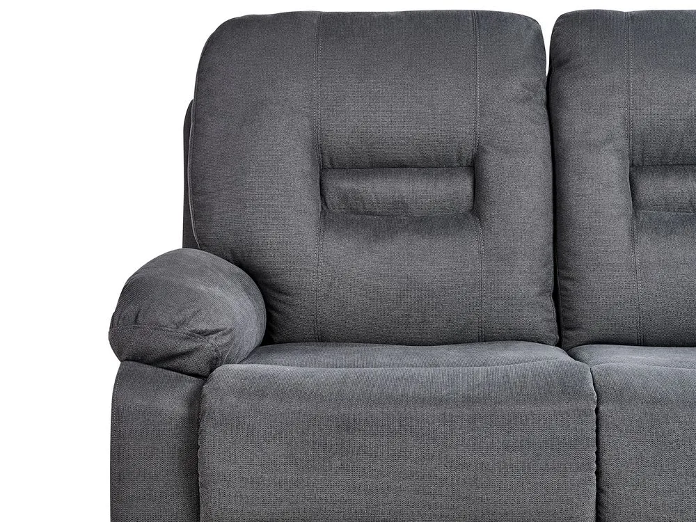 2 Seater Fabric Manual Recliner Sofa Grey BERGEN II