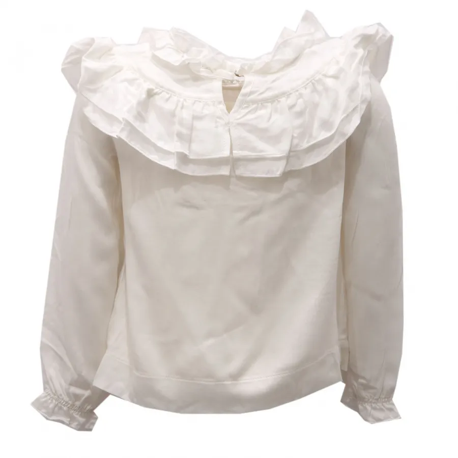 5433AE camicia bimba girl MONNALISA white viscose shirt kids