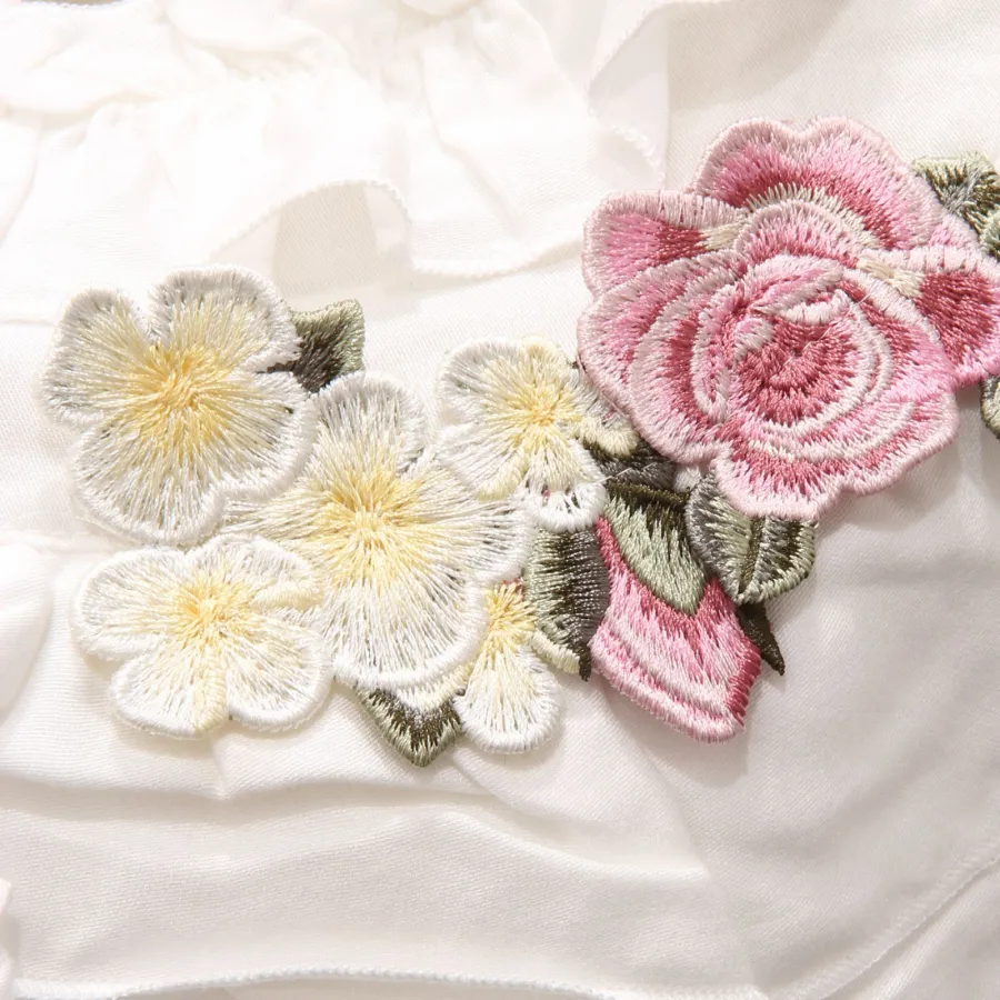 5433AE camicia bimba girl MONNALISA white viscose shirt kids
