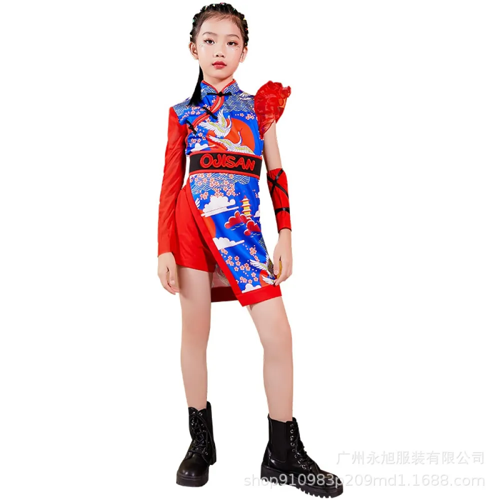 Abbigliamento per spettacoli di danza di strada in stile cinese per bambini Hiphop per bambini Bel ballo di strada di tendenza n