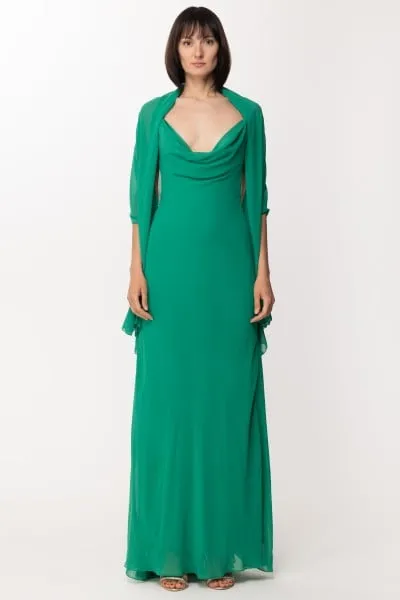 Abito lungo svasato Verde