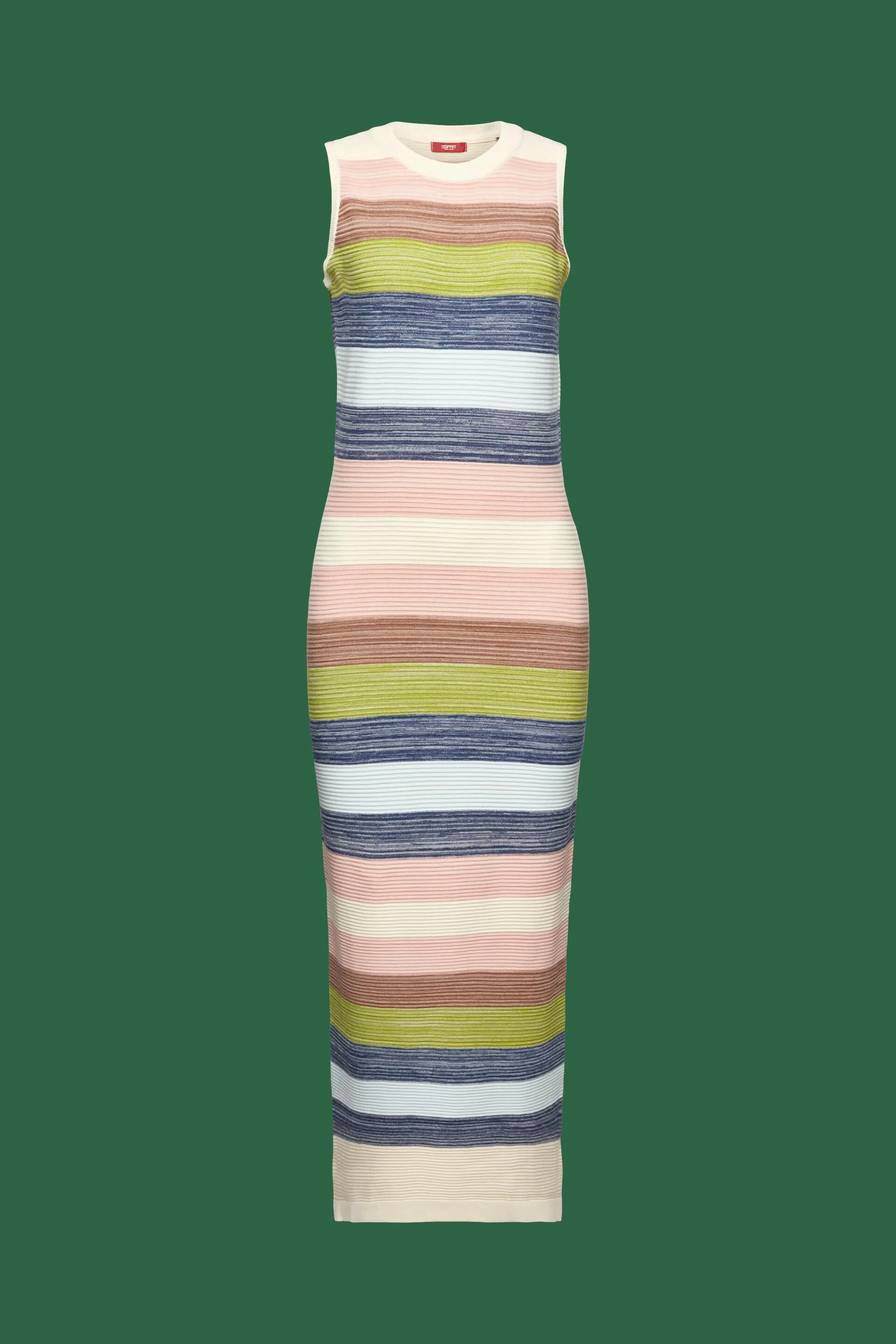 Abito midi in maglia a righe