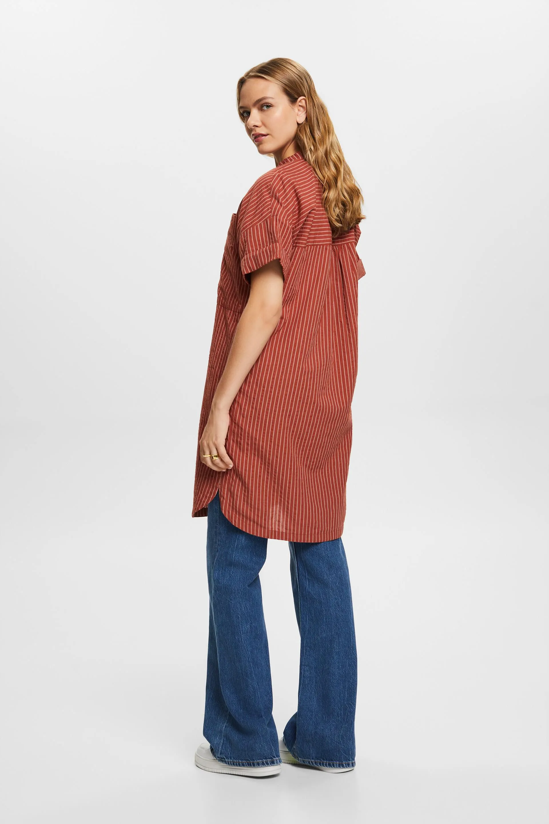 Abito mini a camicia a righe