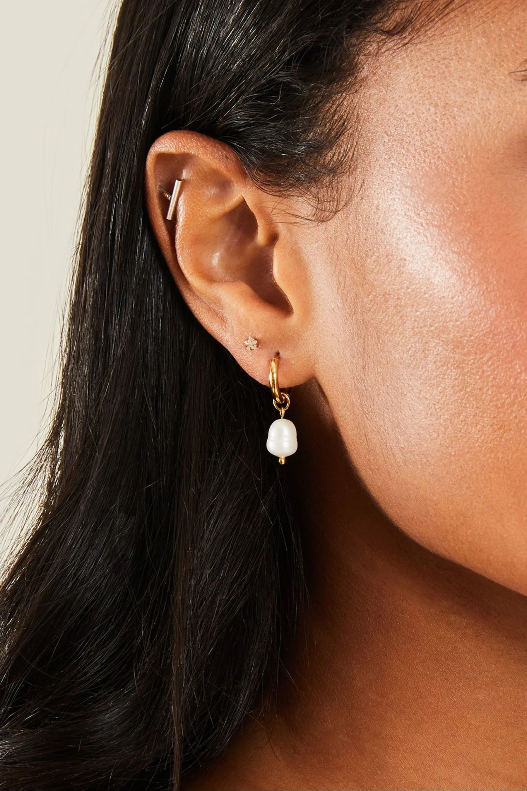 Accessorize - Orecchini in acciaio inossidabile con perle 3 Confezione