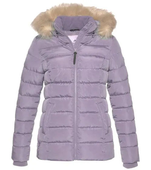 ALPENBLITZ Giacca outdoor da donna Semeru, giacca invernale imbottita con cappuccio staccabile e pelliccia sintetica staccabile 