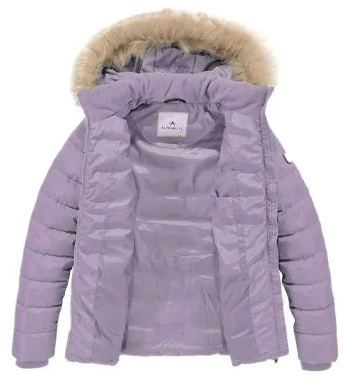 ALPENBLITZ Giacca outdoor da donna Semeru, giacca invernale imbottita con cappuccio staccabile e pelliccia sintetica staccabile 