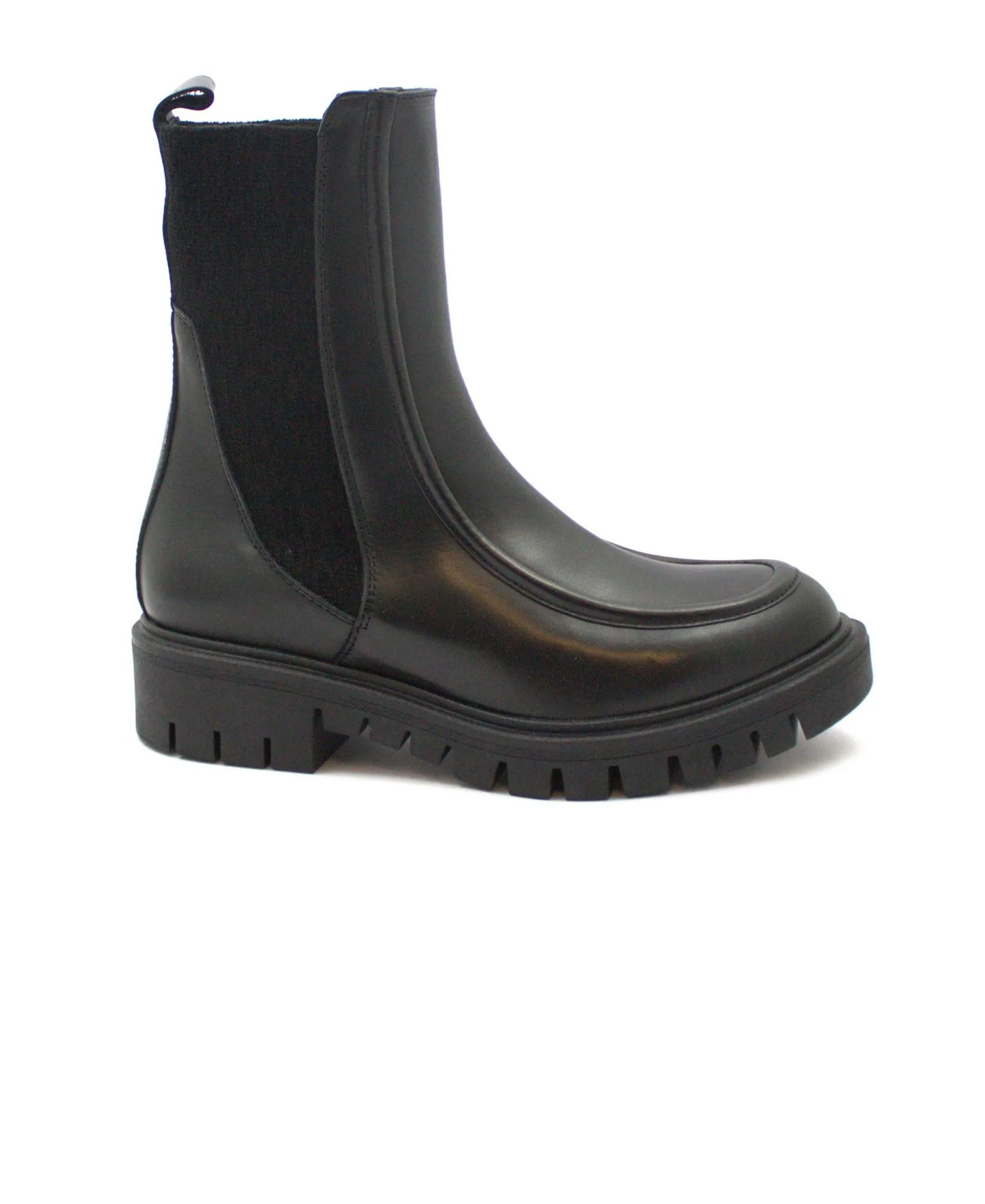 ANIMA GD402 nero scarpe donna anfibio beatles elastico combat boot stivaletto