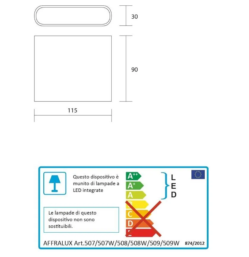 Applique Compatta Per Esterno Wallet 115 mm LED 12W Corten IP54 Isyluce 509-20
