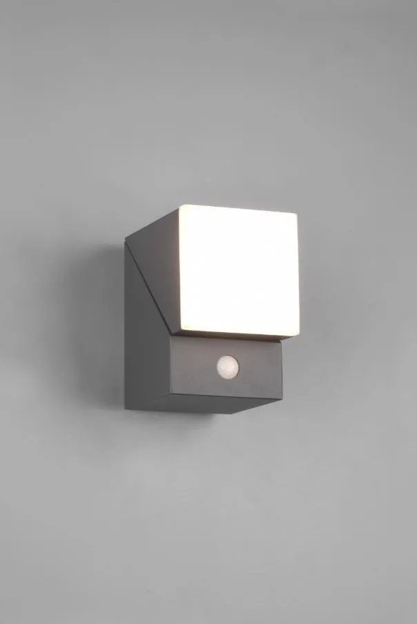Applique Led Orientabile Avon Alluminio Antracite IP54 Sensore Movimento Trio Lighting