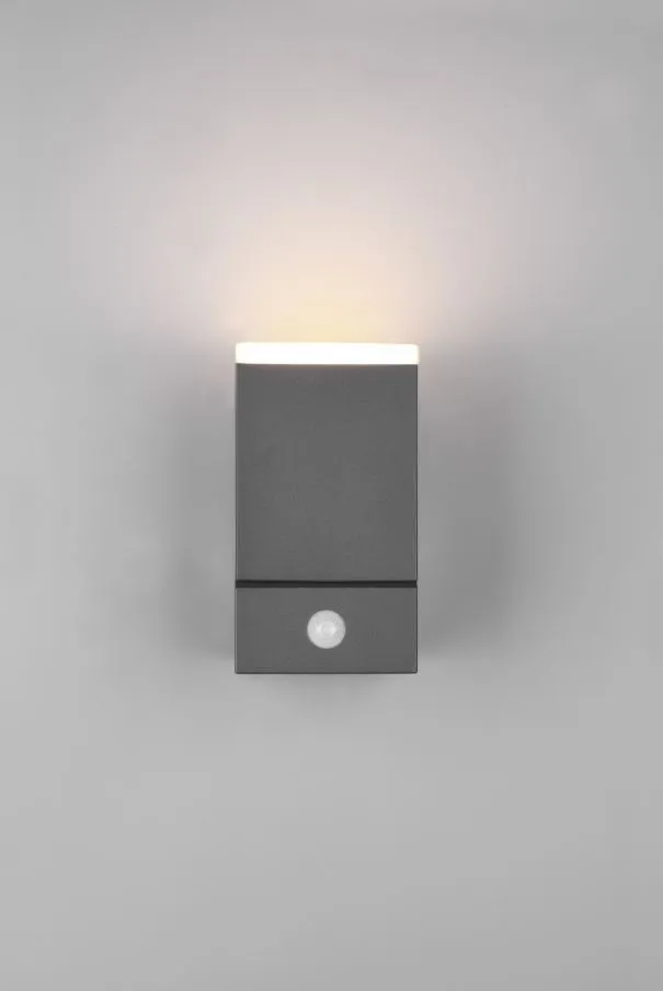 Applique Led Orientabile Avon Alluminio Antracite IP54 Sensore Movimento Trio Lighting