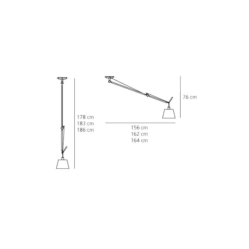 Artemide Tolomeo Decentrata Raso Lampada a Sospensione
