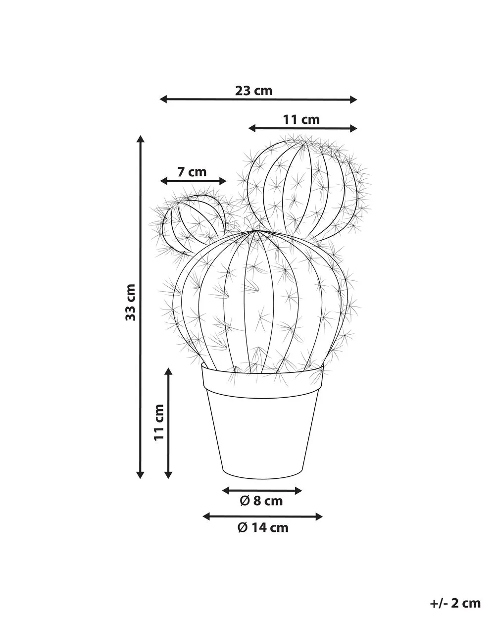 Artificial Potted Plant 33 cm BALL CACTUS