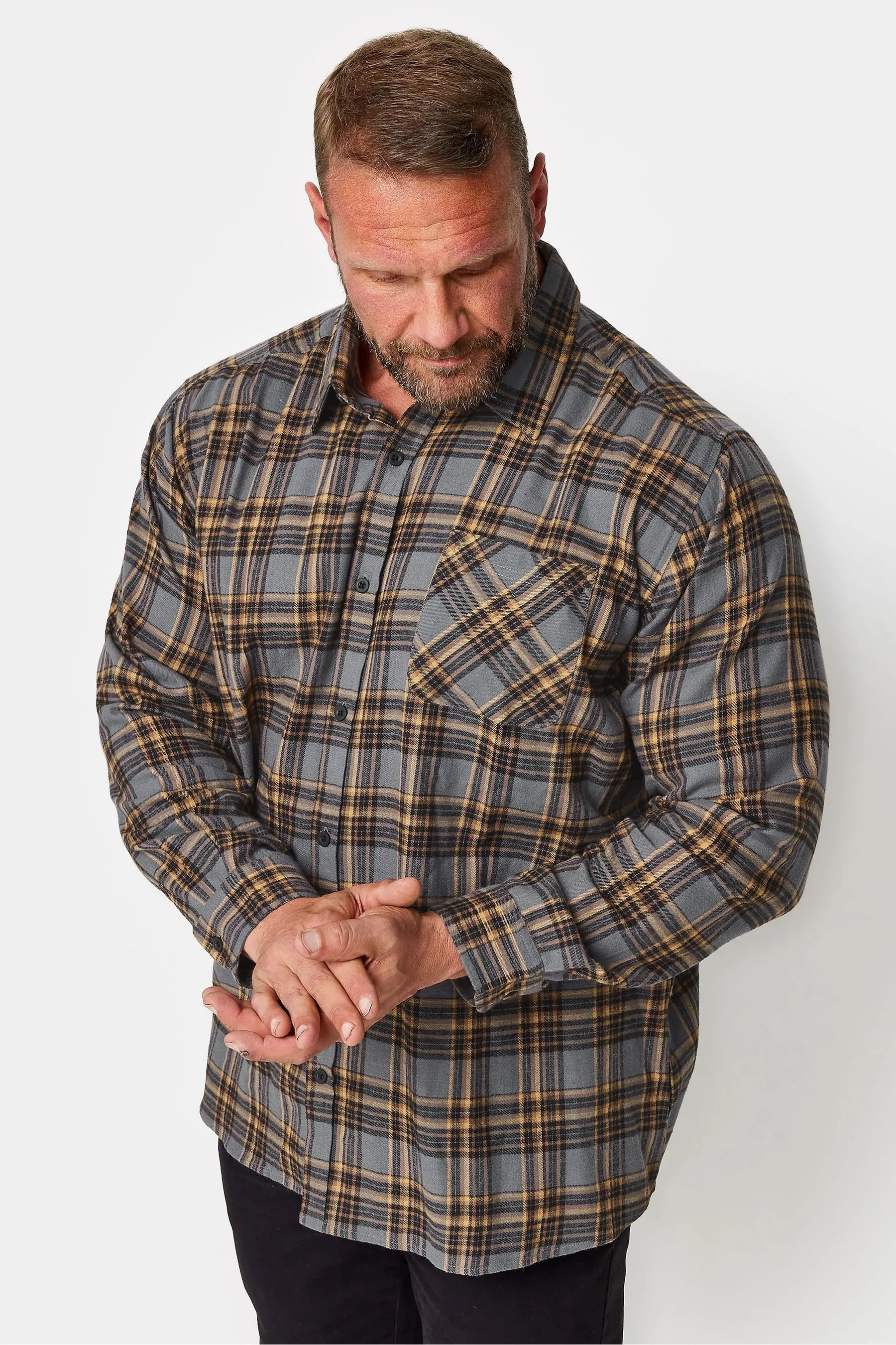 BadRhino - Big &Tall - Camicia con A quadri spazzolata