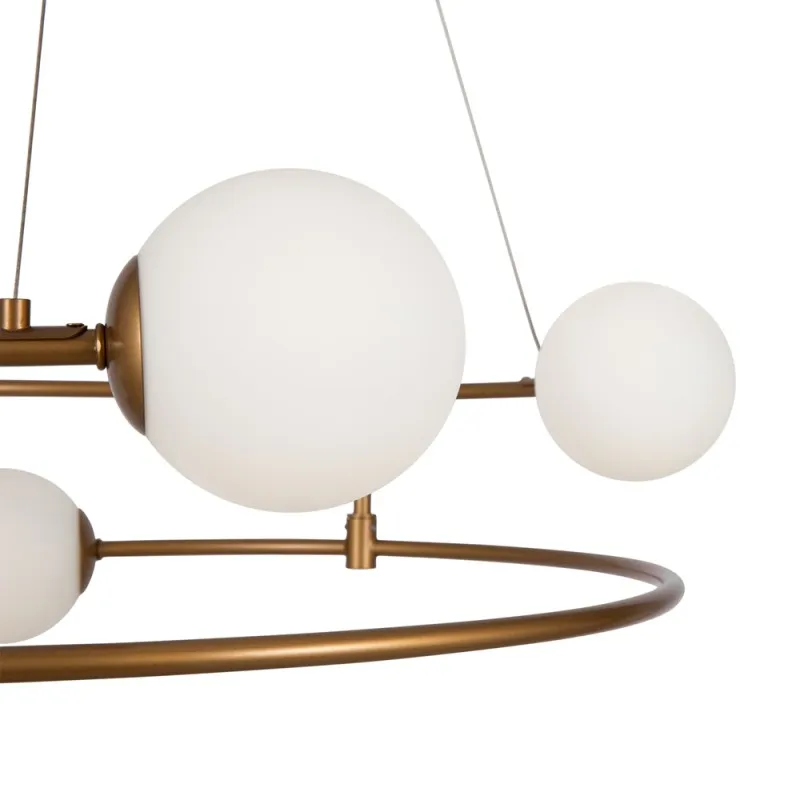 Balance 4 luci lampada a sospensione struttura in metallo e sfere in vetro 40W G9
