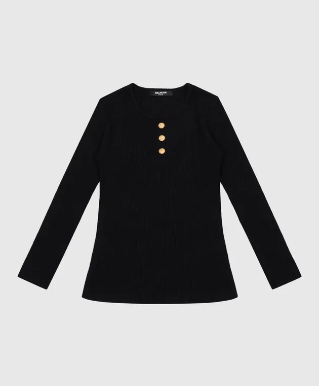Balmain Maglione a righe nere per bambini BT9A90J03021214
