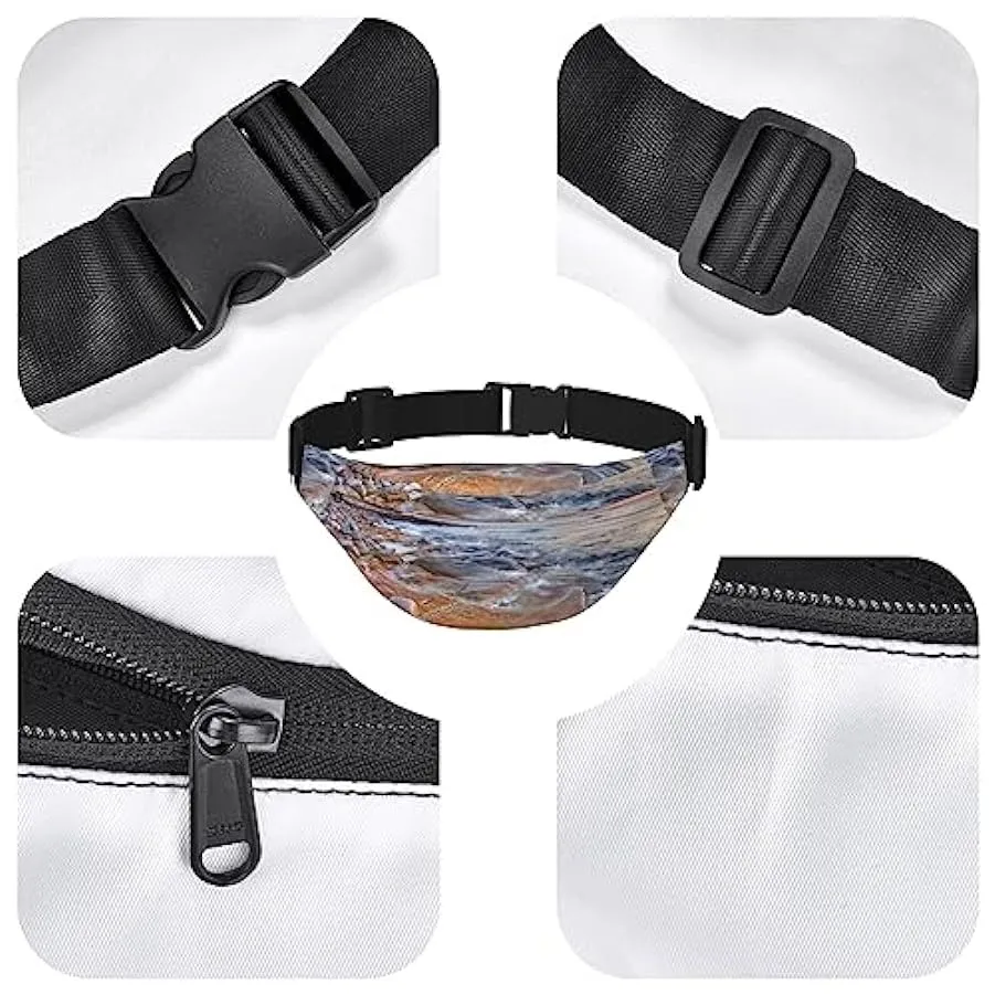 Beach Maui Hawaii Sunset Sea Waves Clouds Print Marsupio per uomo donna borsa a tracolla marsupio da viaggio, Nero , Taglia unic