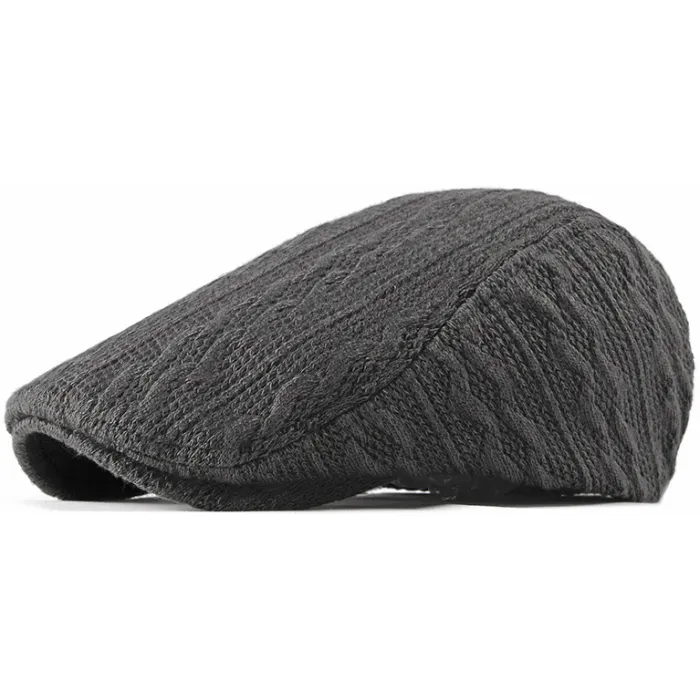 Berretto invernale fresco e alla moda in maglia a cavi Grigio