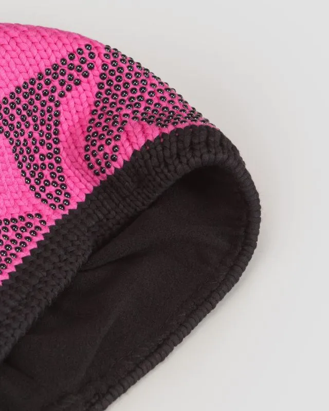 Berretto invernale rosa da donna Sportalm con pompon in pelliccia