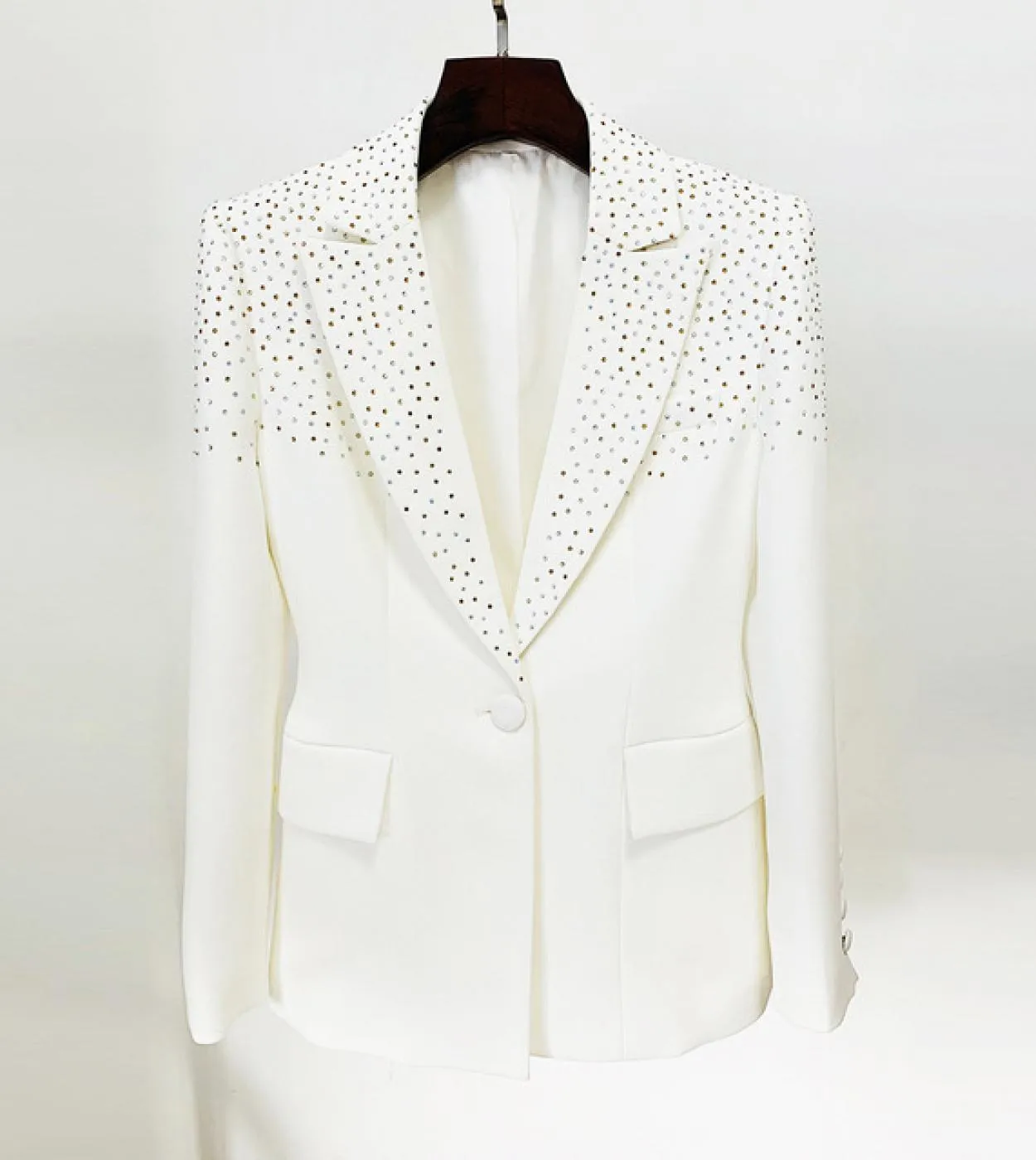 Blazer gonna adatta a caldo cappotto di cristallo di diamanti da donna matrimonio di lusso nuovo designer 2023 blazer bianco gia