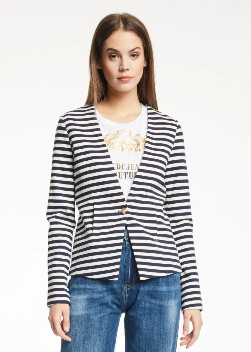 Blazer in jersey a righe