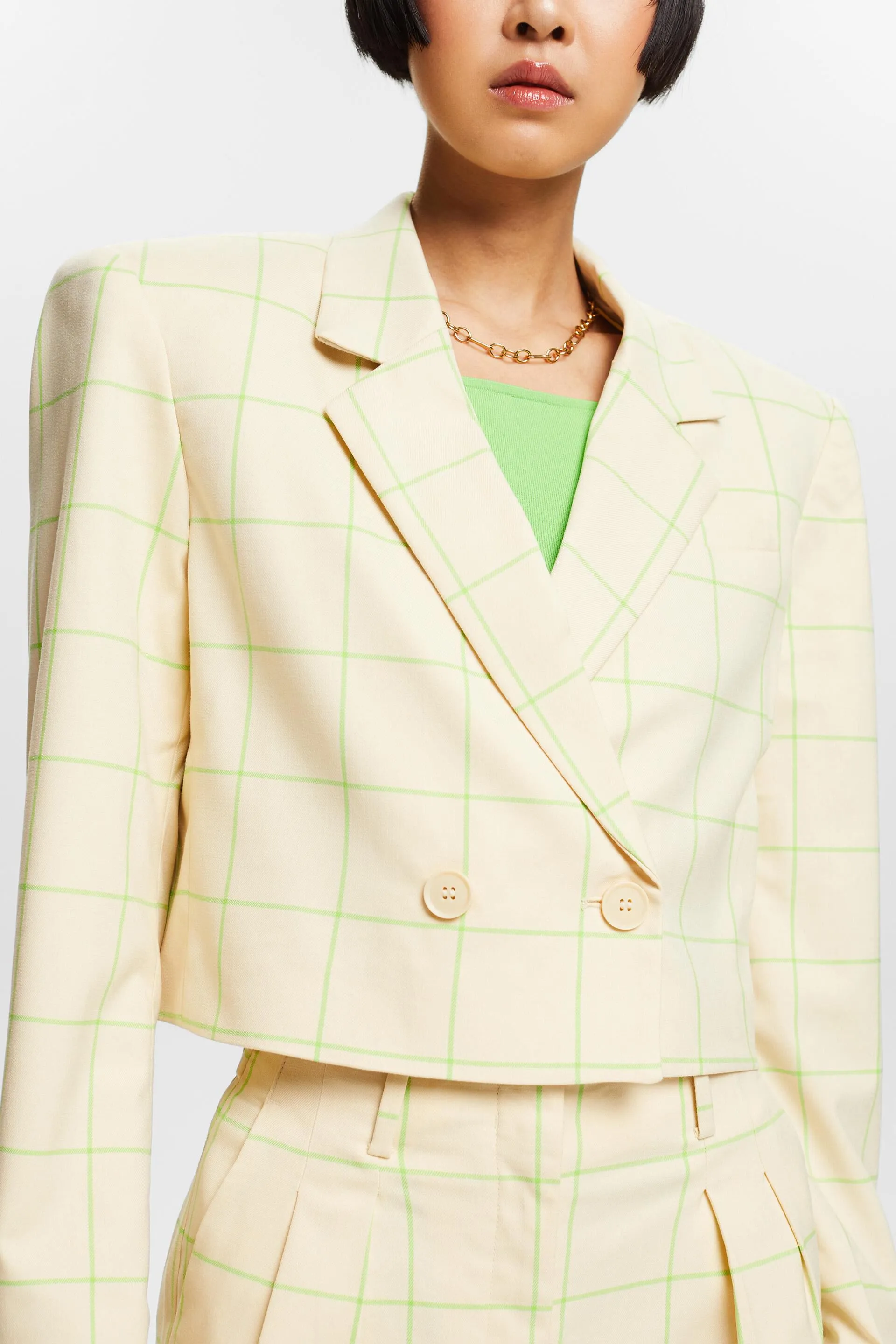 Blazer oversize cropped con stampa