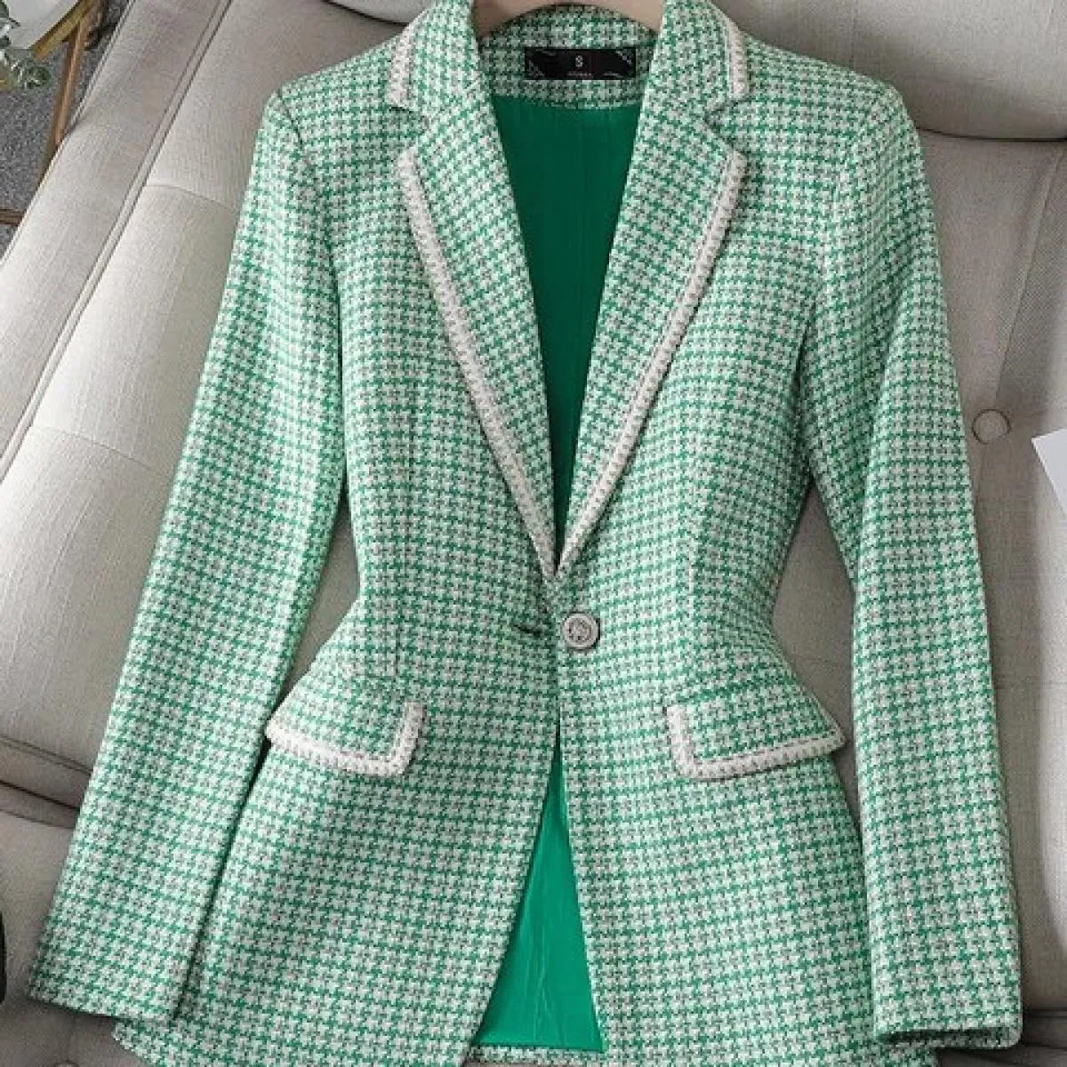 Blazer verde da donna Blazer invernale da lavoro da donna Blazer verde da donna formale verde
