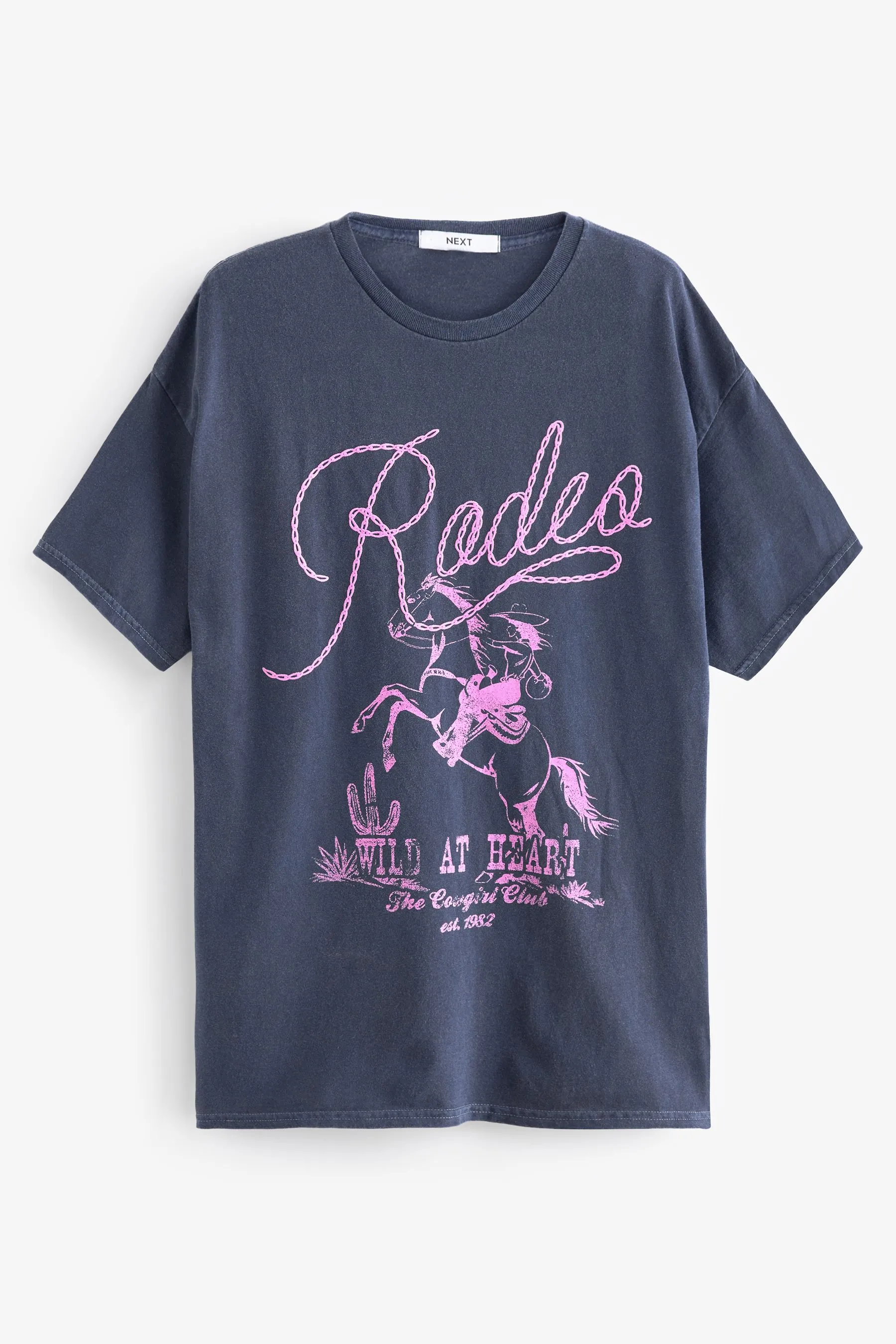 Blu  - Rodeo - T-shirt con scritta stile western e cowboy