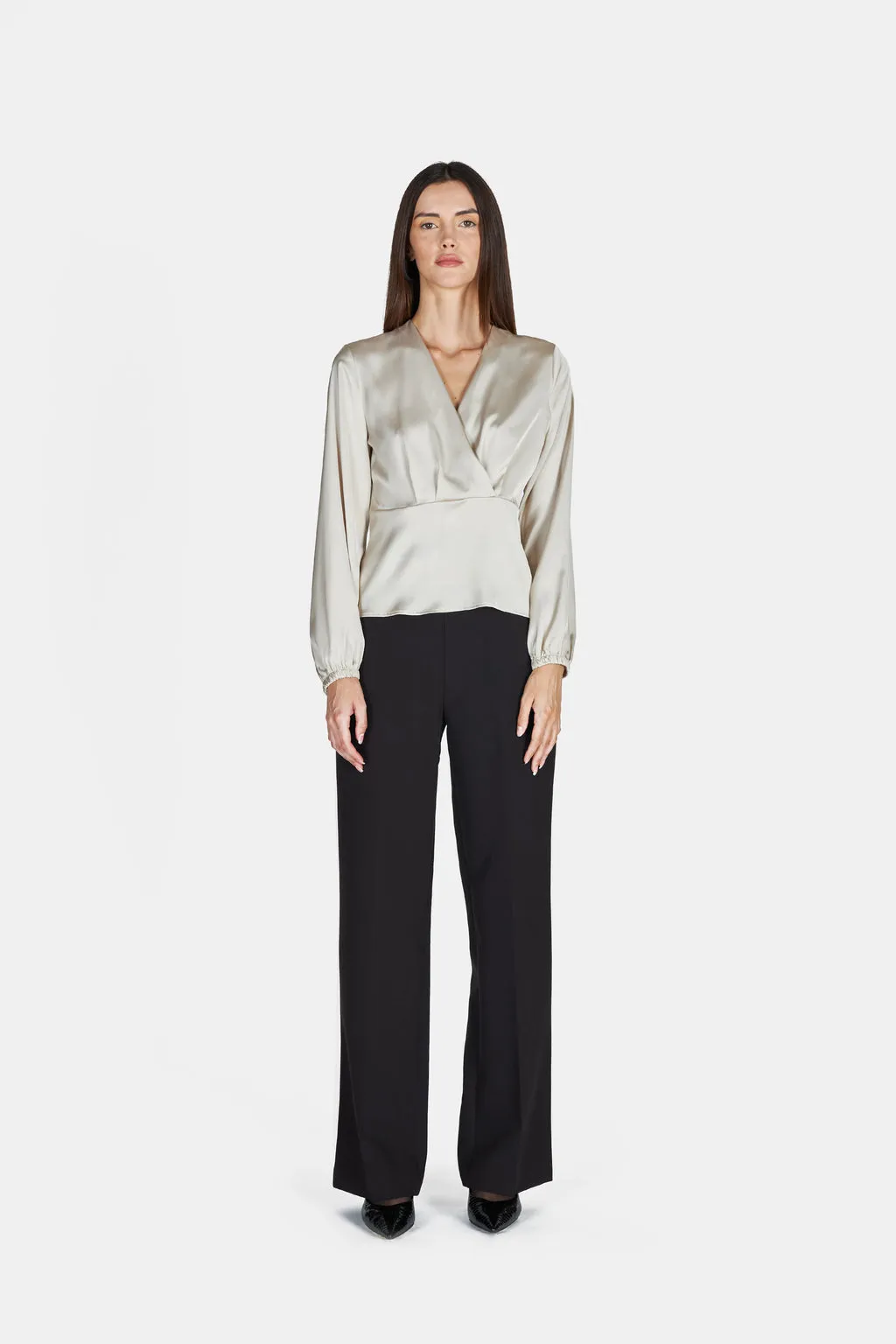 Blusa incrocio corta