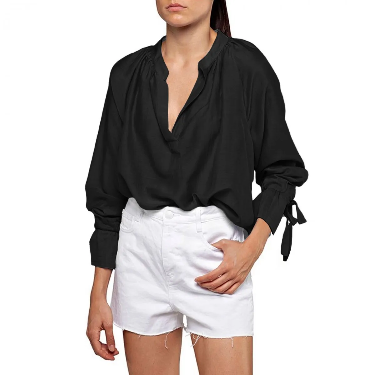 Blusa Oversize Fit, Nero