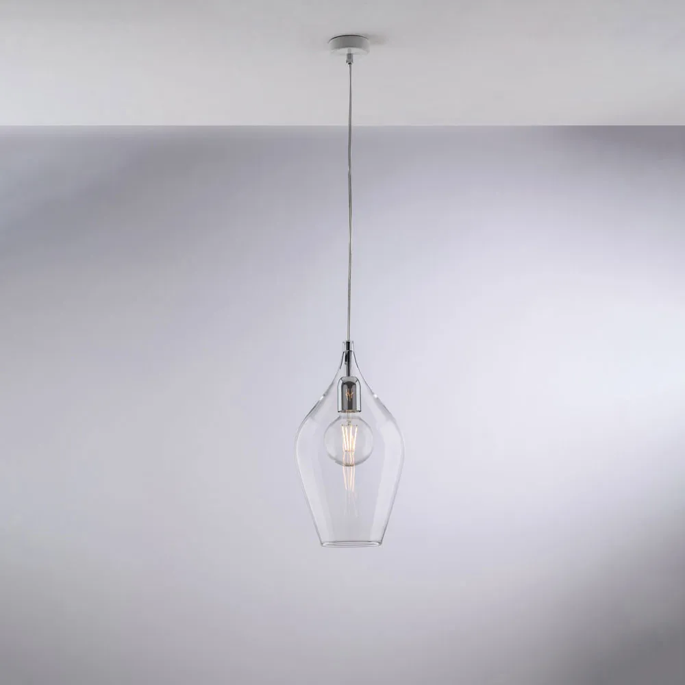Bonetti Illumina  Lampada a sospensione con singolo diffusore in vetro dal design moderno Ares - 55W