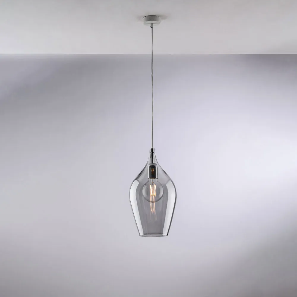 Bonetti Illumina  Lampada a sospensione con singolo diffusore in vetro dal design moderno Ares - 55W