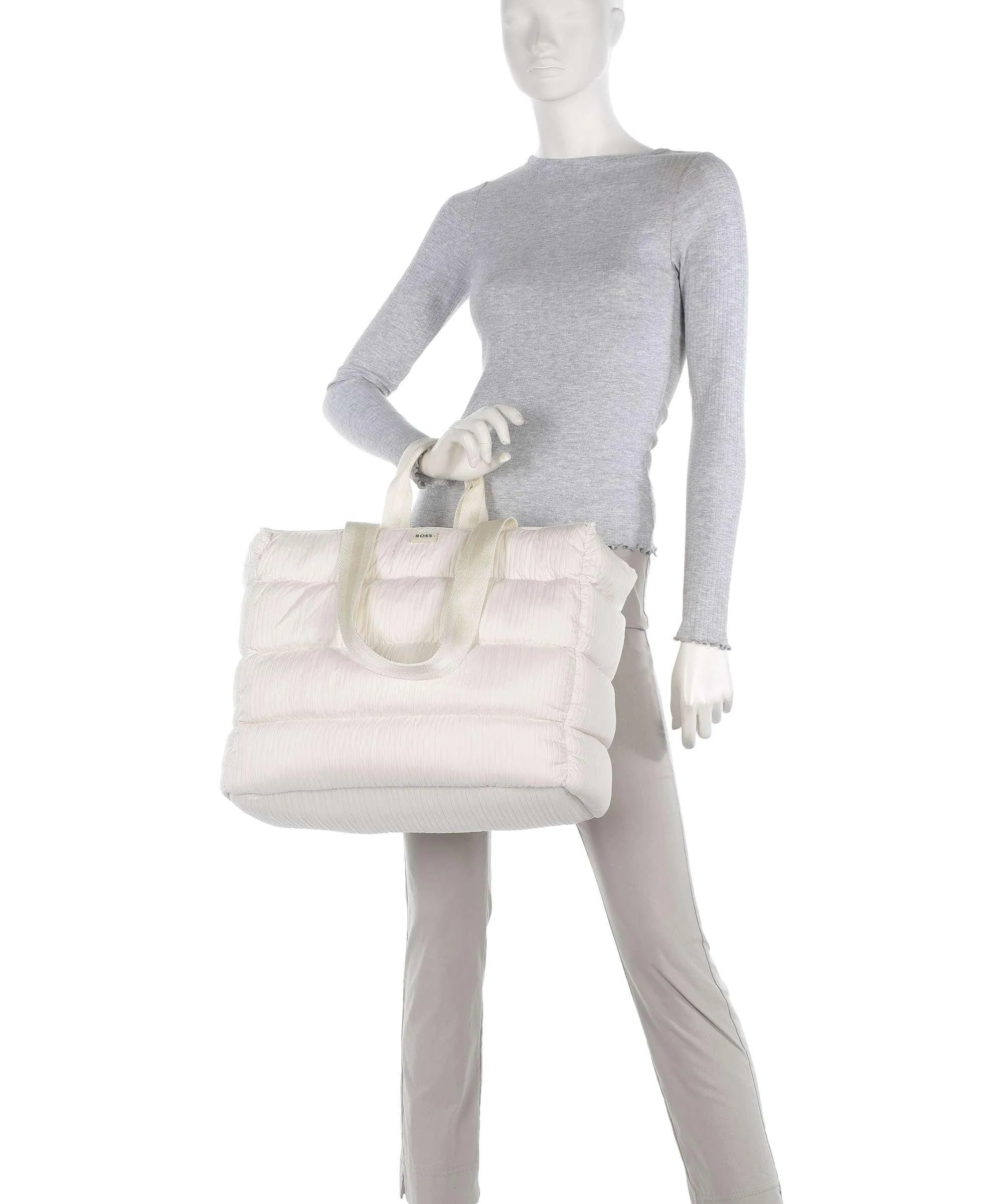  BOSS Deva Borsa shopper poliestere bianco  