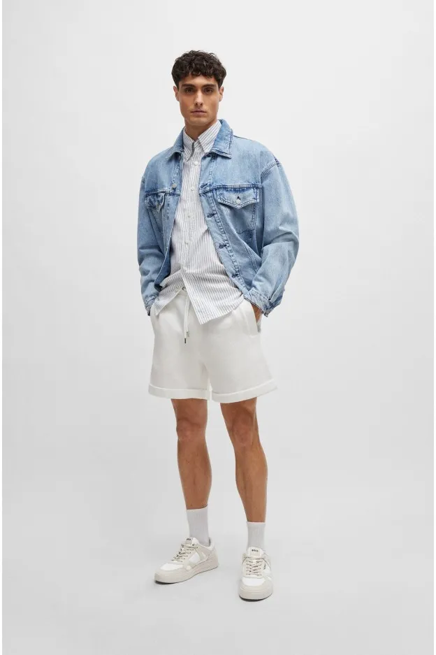 Boss - Hugo Boss Boss - Hugo Boss bermuda oversize con rifiniture color argento