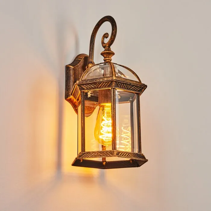 Bourrouc Applique da esterno Oro, Nero, 1-Luce