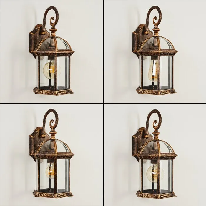 Bourrouc Applique da esterno Oro, Nero, 1-Luce