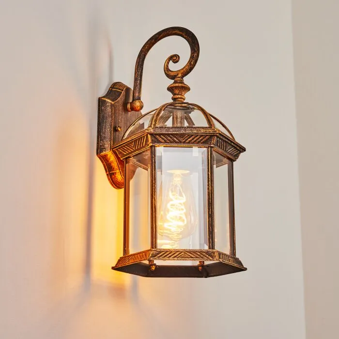 Bourrouc Applique da esterno Oro, Nero, 1-Luce