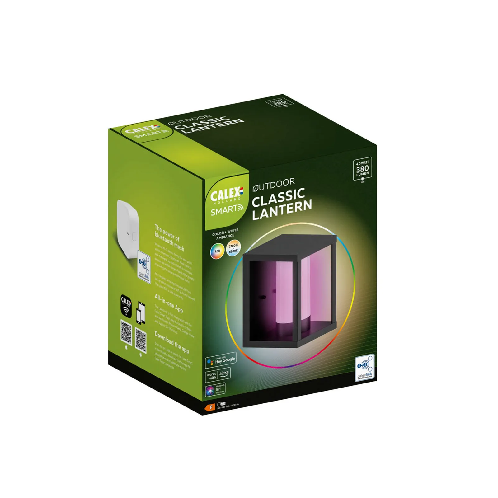 Calex Smart Lanterna da parete per esterni, CCT, RGB