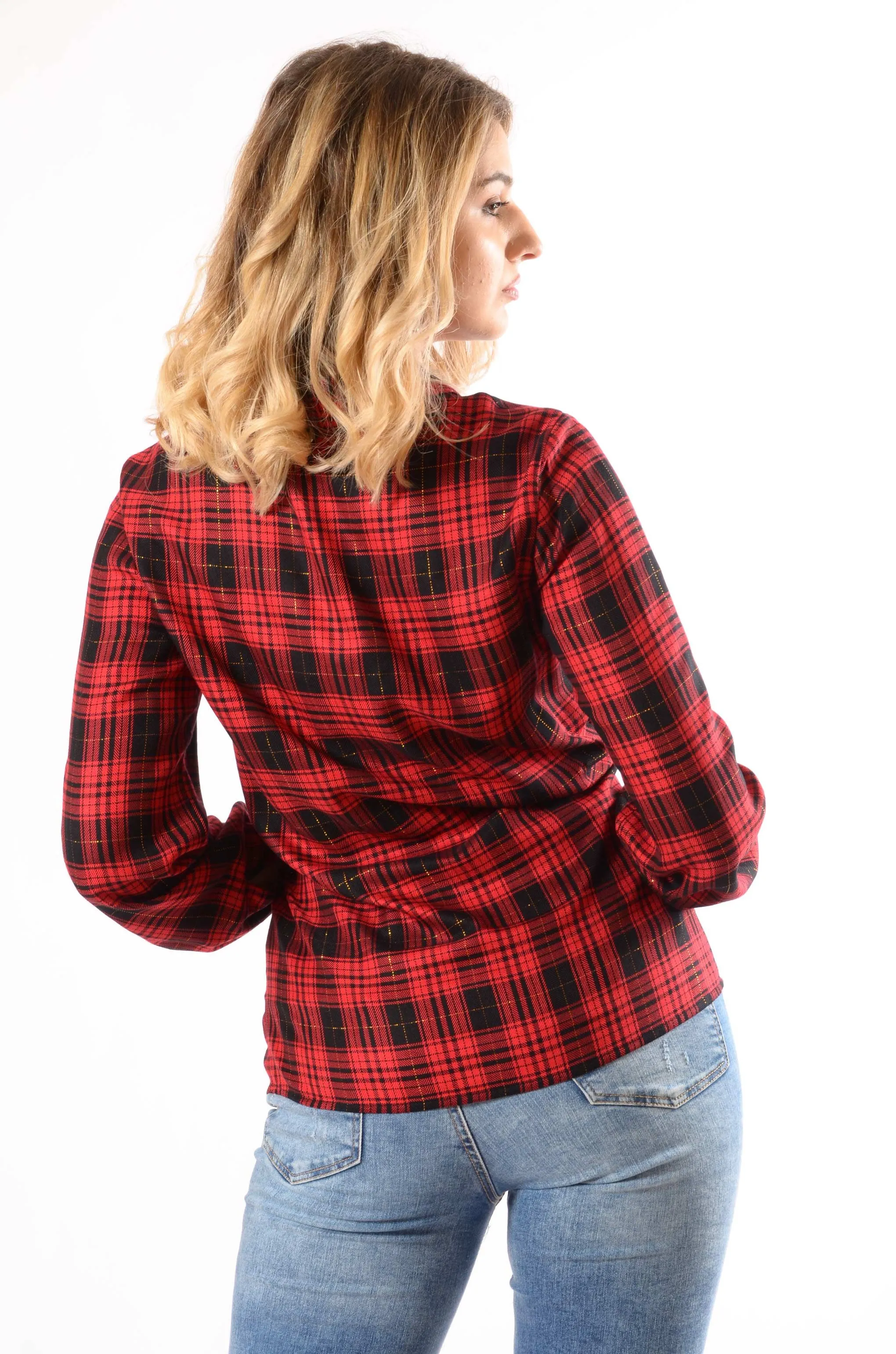 Camicia a quadri con pizzo