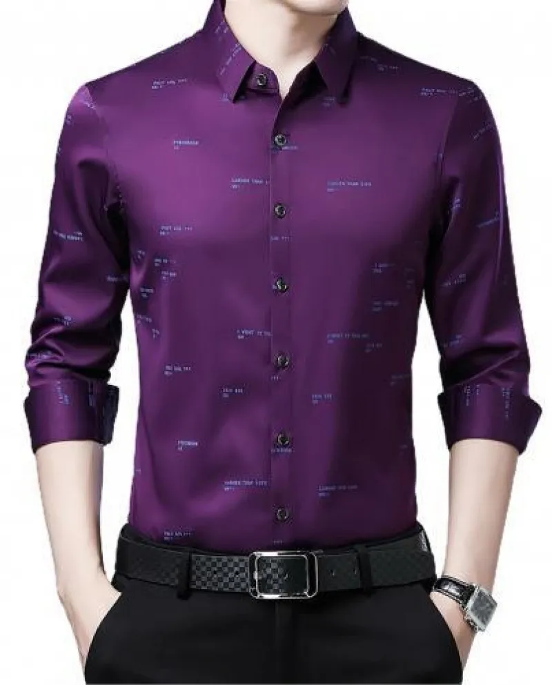 Camicia a quadri da uomo di moda a maniche lunghe con colletto rovesciato