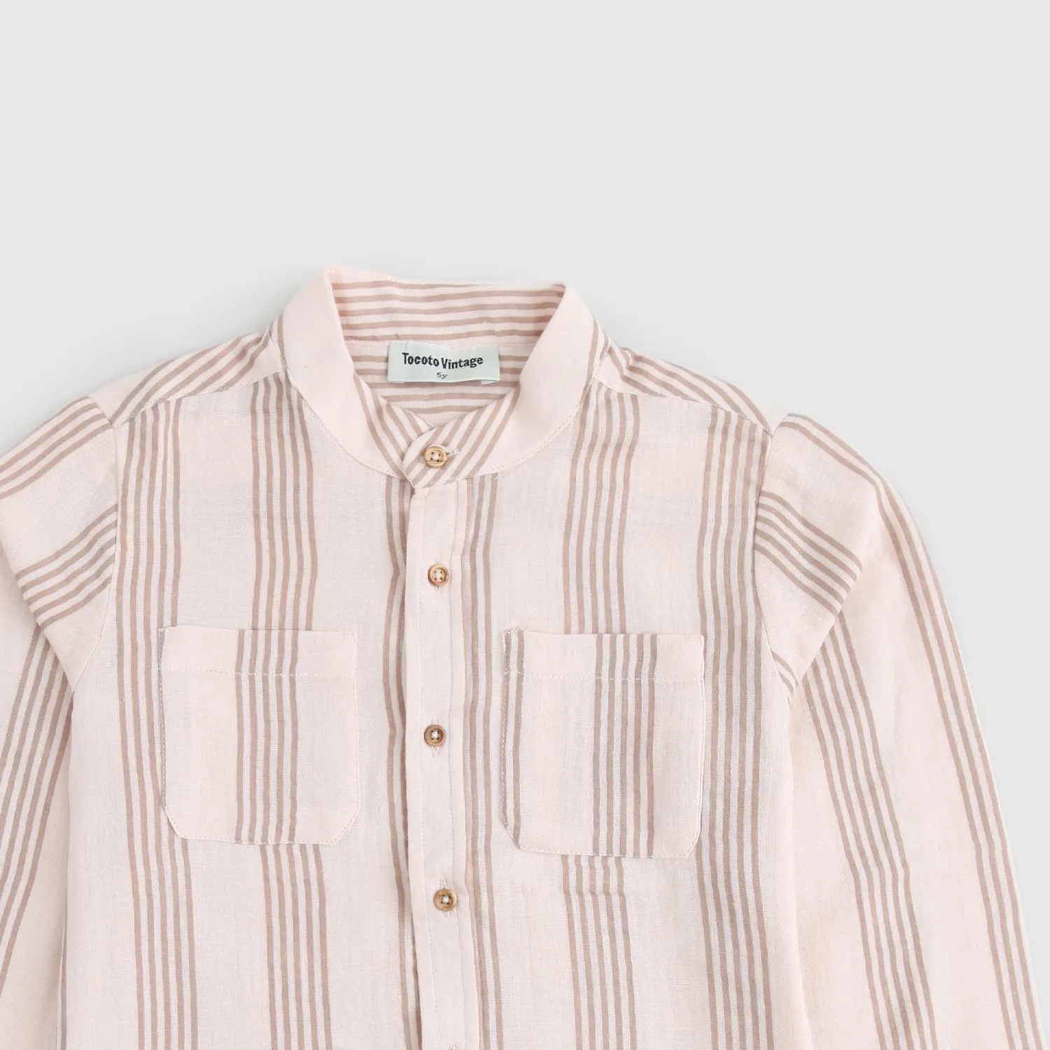 Camicia A Righe Rosa Salmone