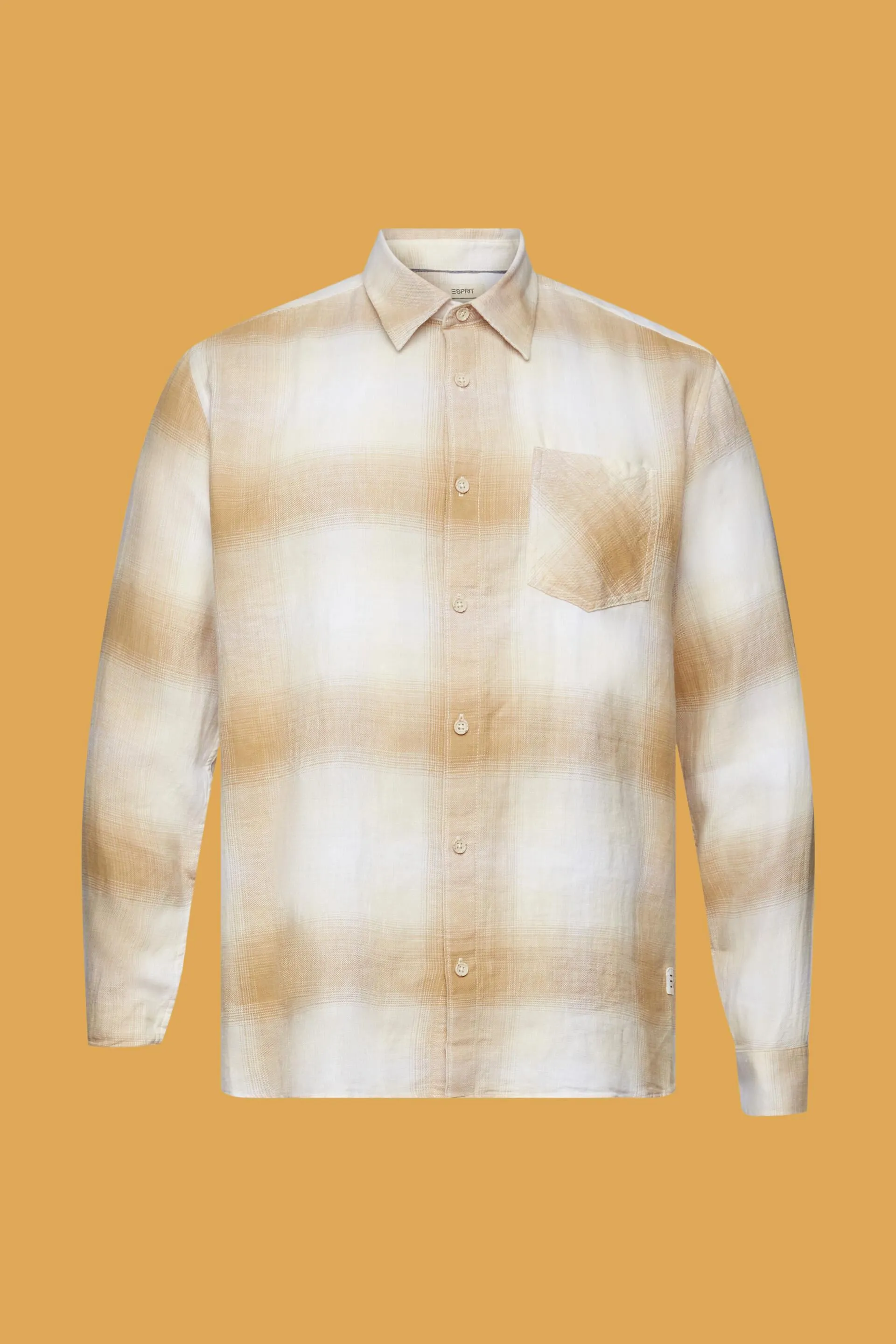 Camicia in tartan a quadri di misto cotone e canapa