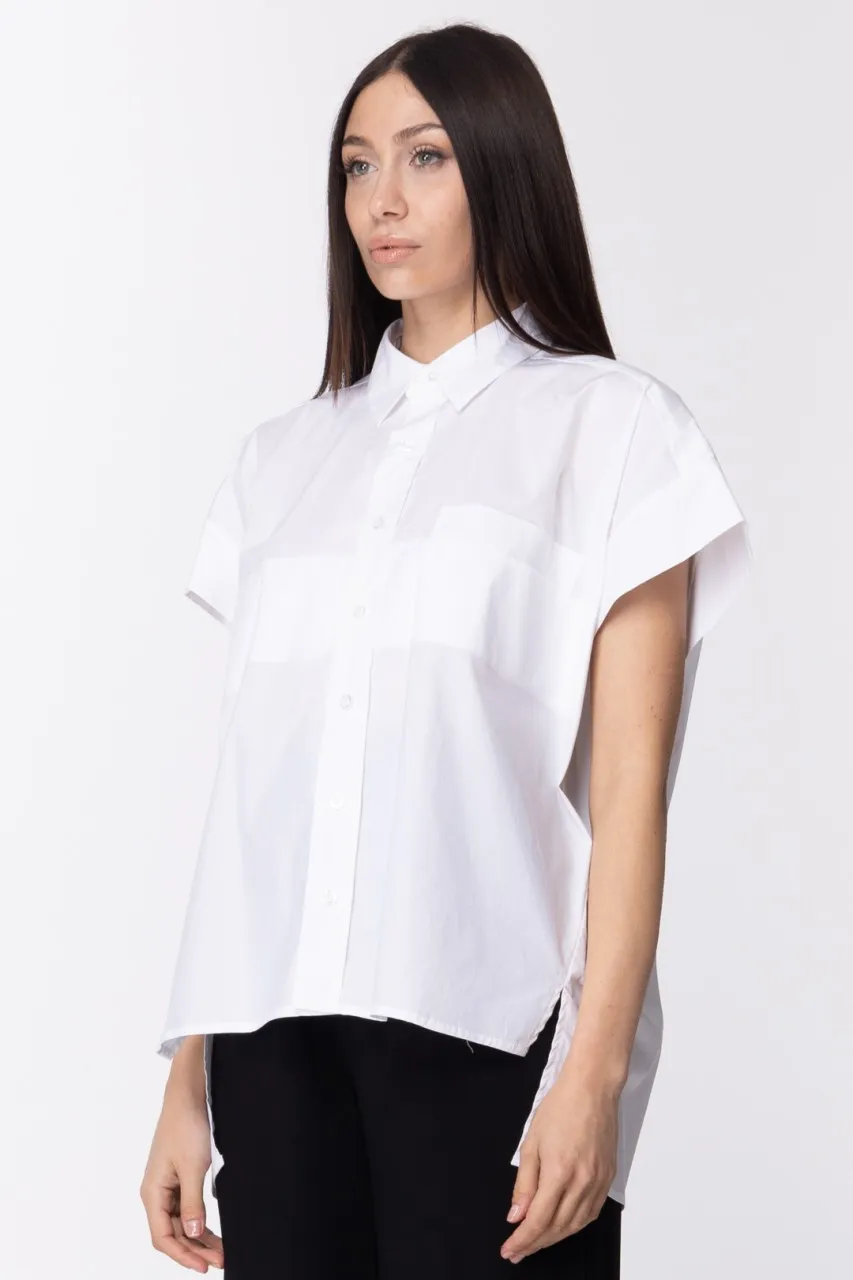 Camicia maniche corte oversize BIANCO OTTICO