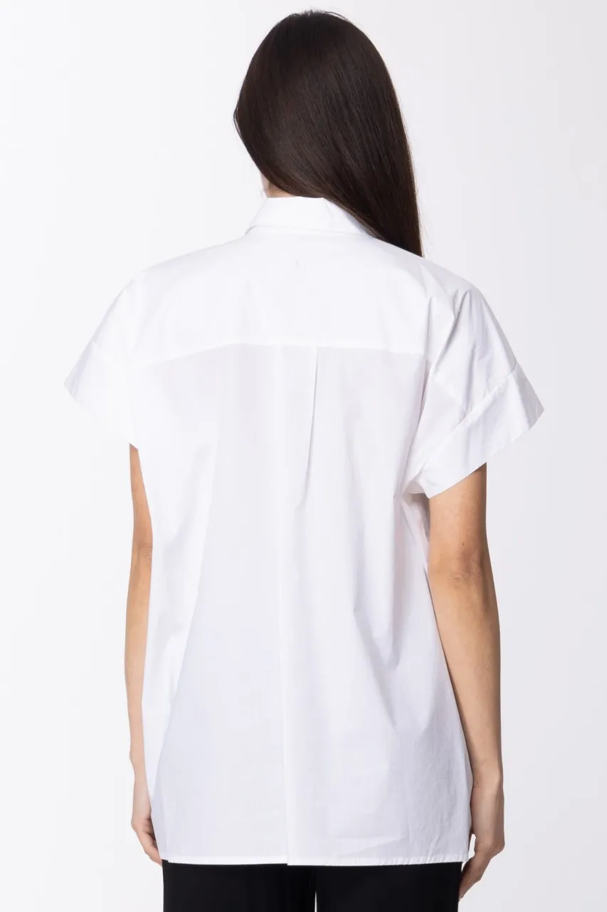 Camicia maniche corte oversize BIANCO OTTICO