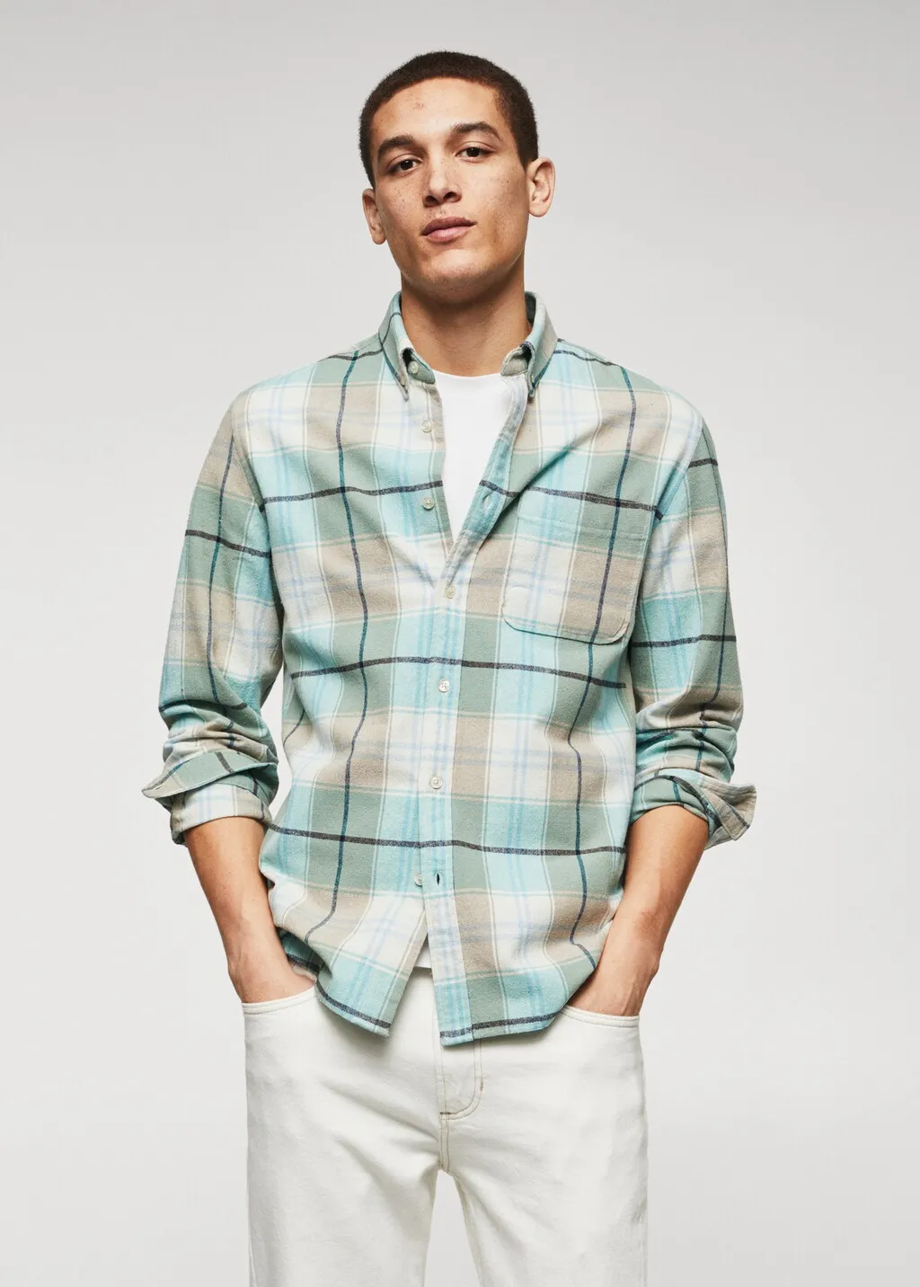 Camicia regular fit cotone quadri
