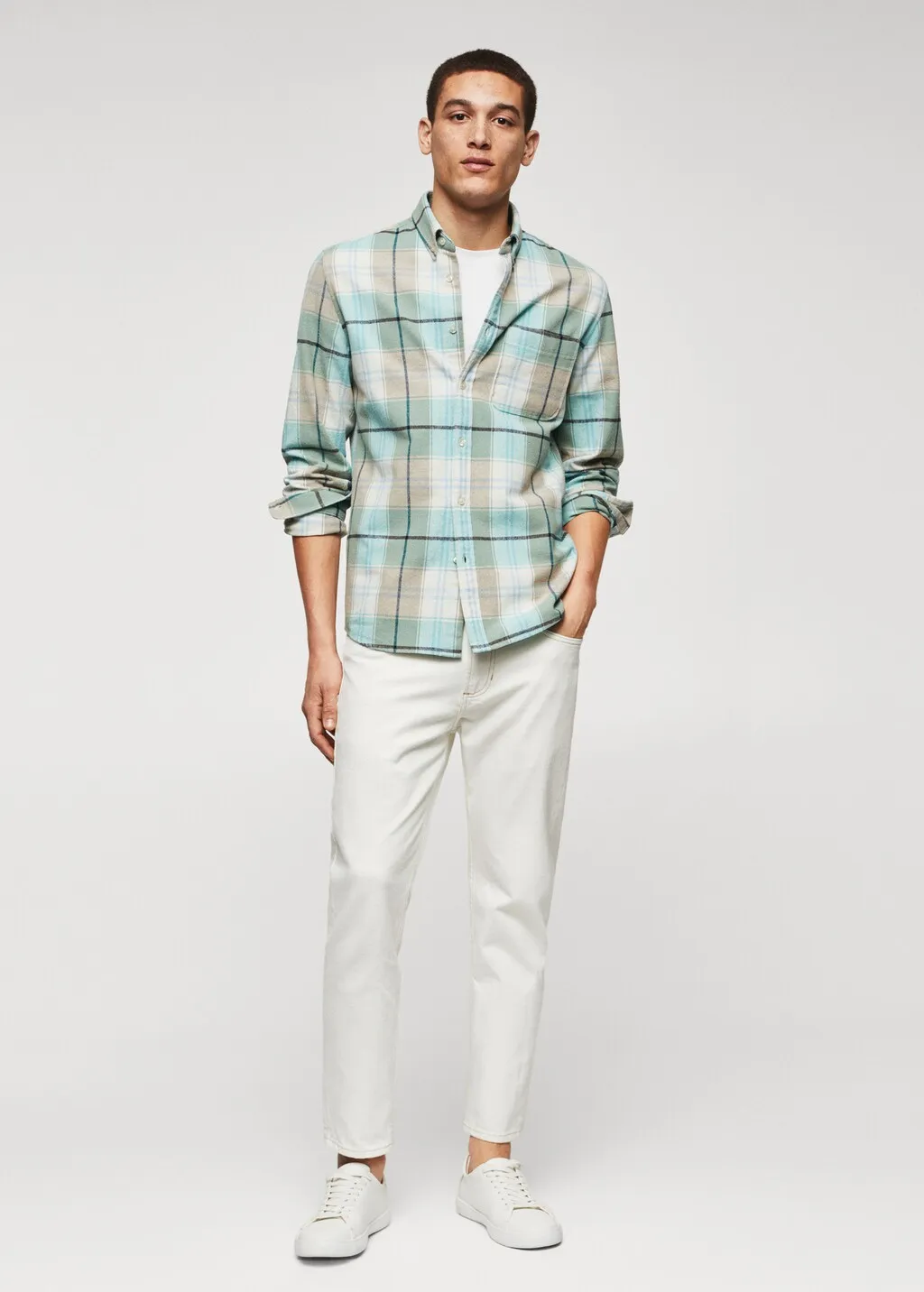 Camicia regular fit cotone quadri