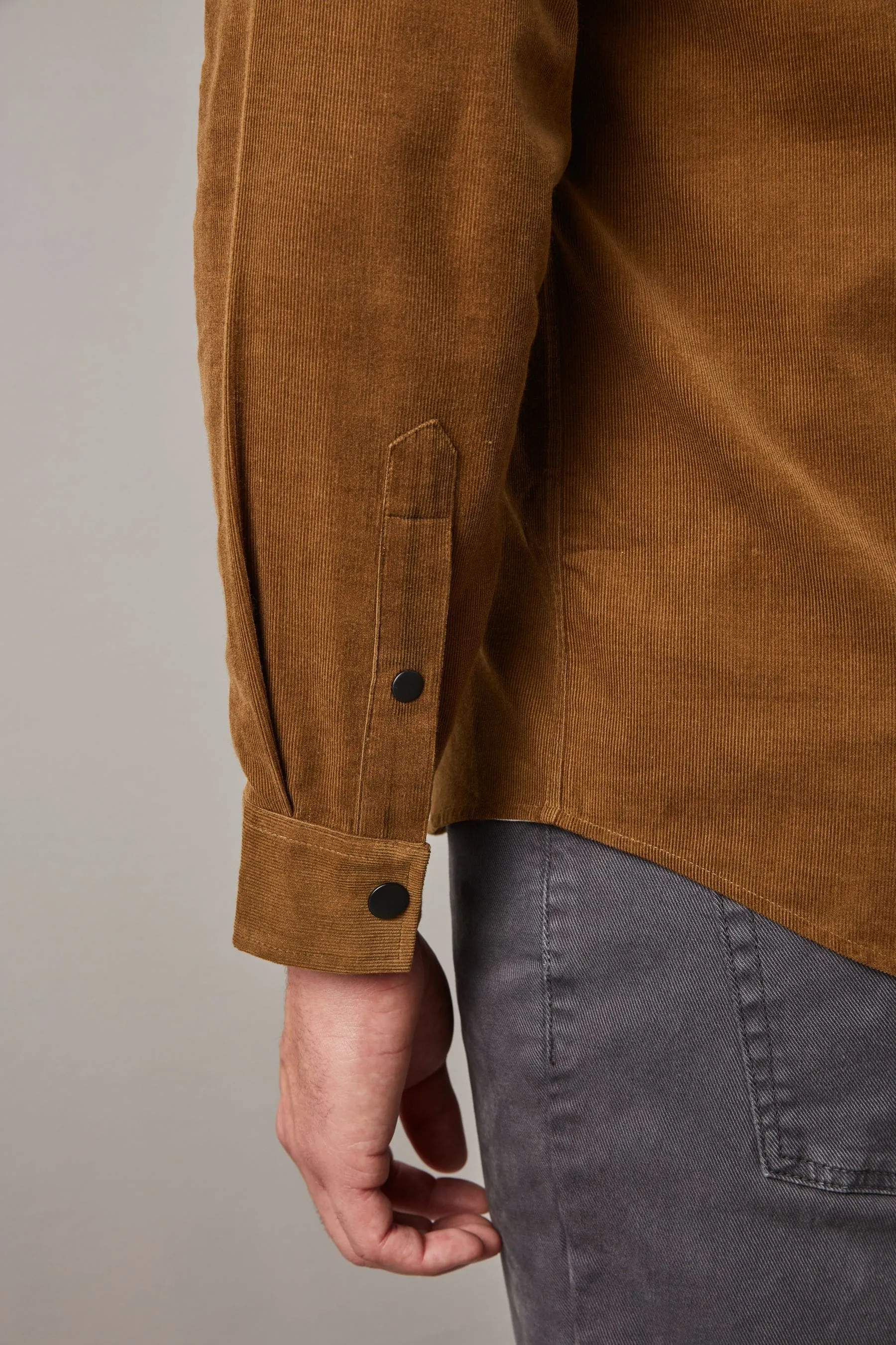 Camicia stile western a coste con Manica lunga e doppia tasca
