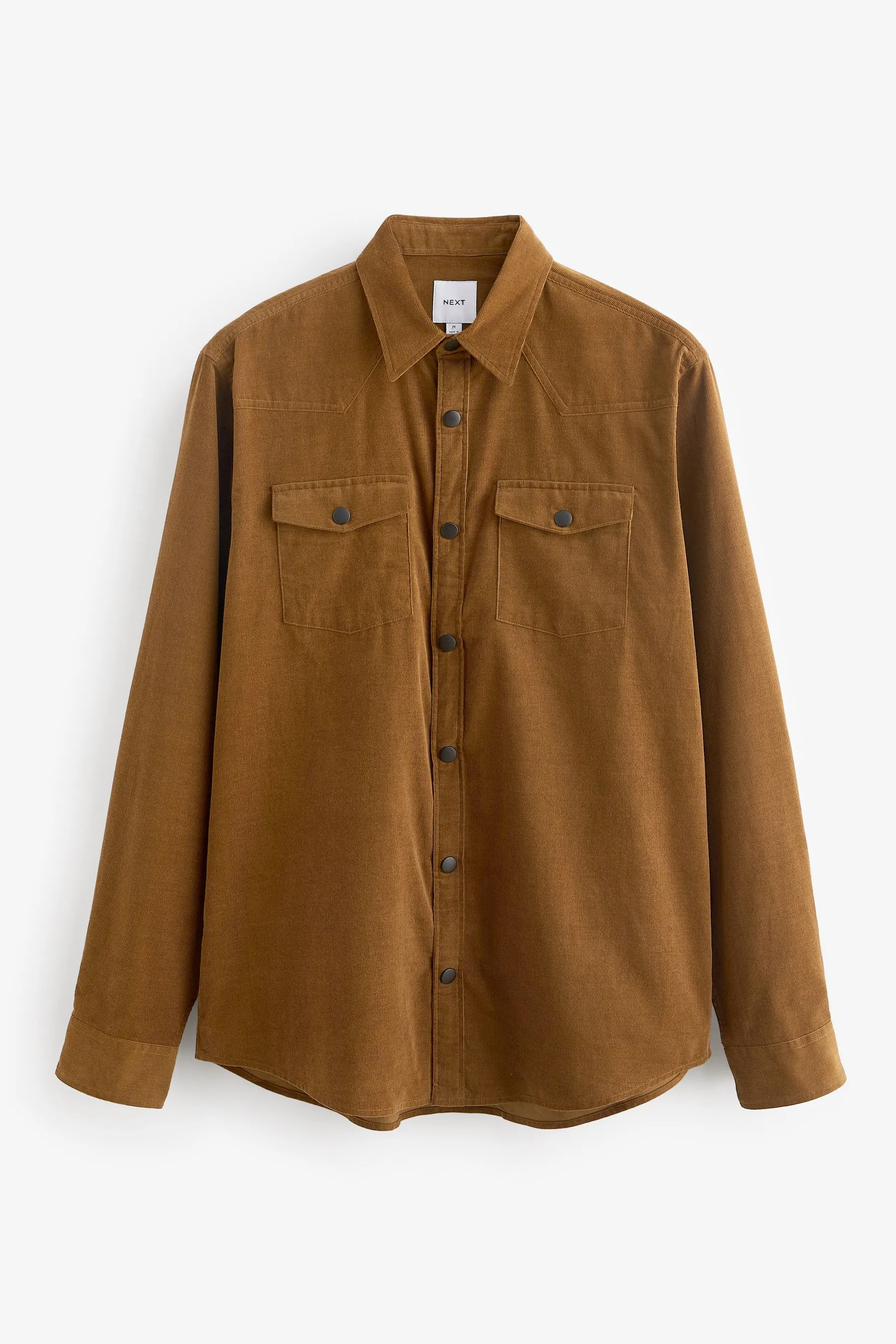 Camicia stile western a coste con Manica lunga e doppia tasca